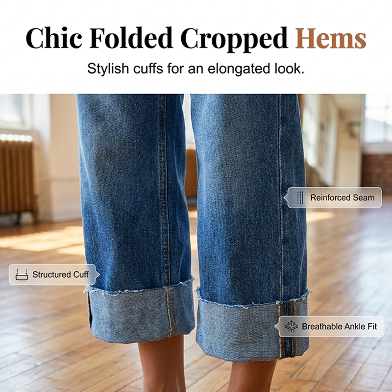 Clara | High Rise Wide Leg Cropped Jeans