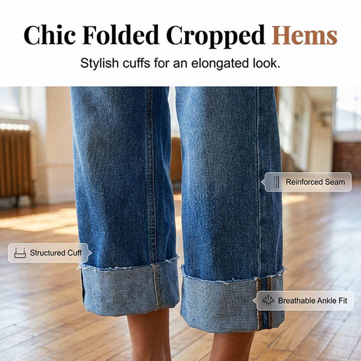 Clara | High Rise Wide Leg Cropped Jeans
