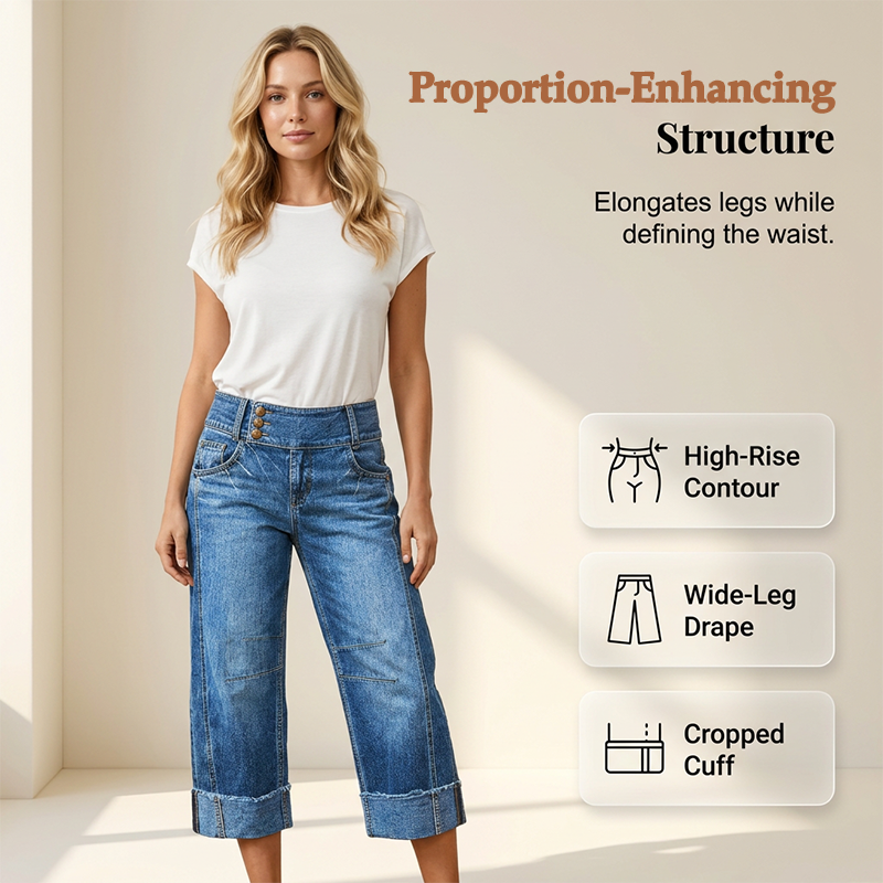 Clara | High Rise Wide Leg Cropped Jeans