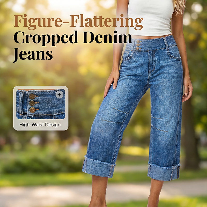 Clara | High Rise Wide Leg Cropped Jeans