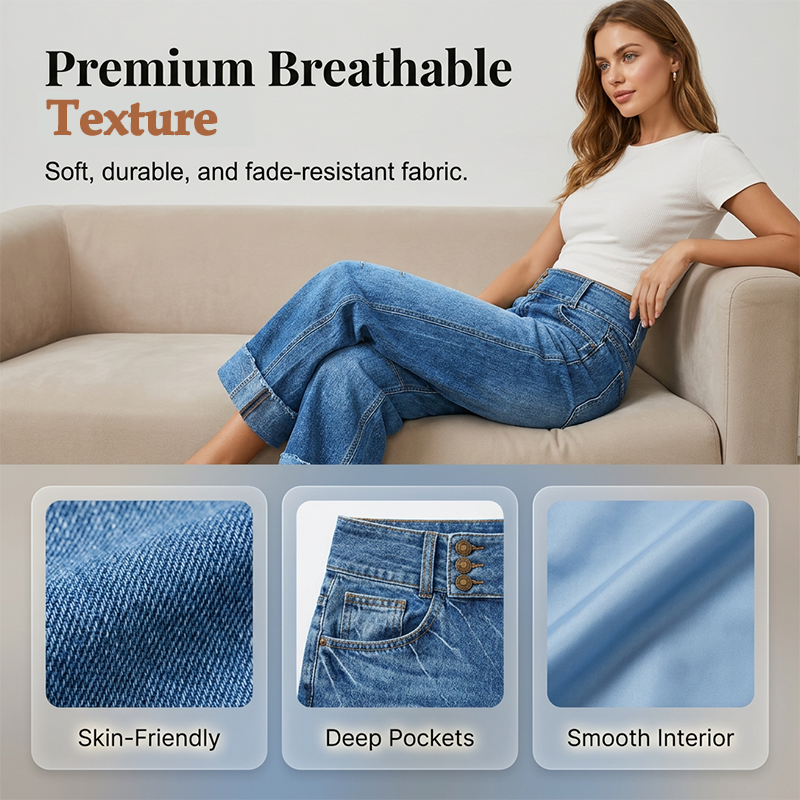 Clara | High Rise Wide Leg Cropped Jeans
