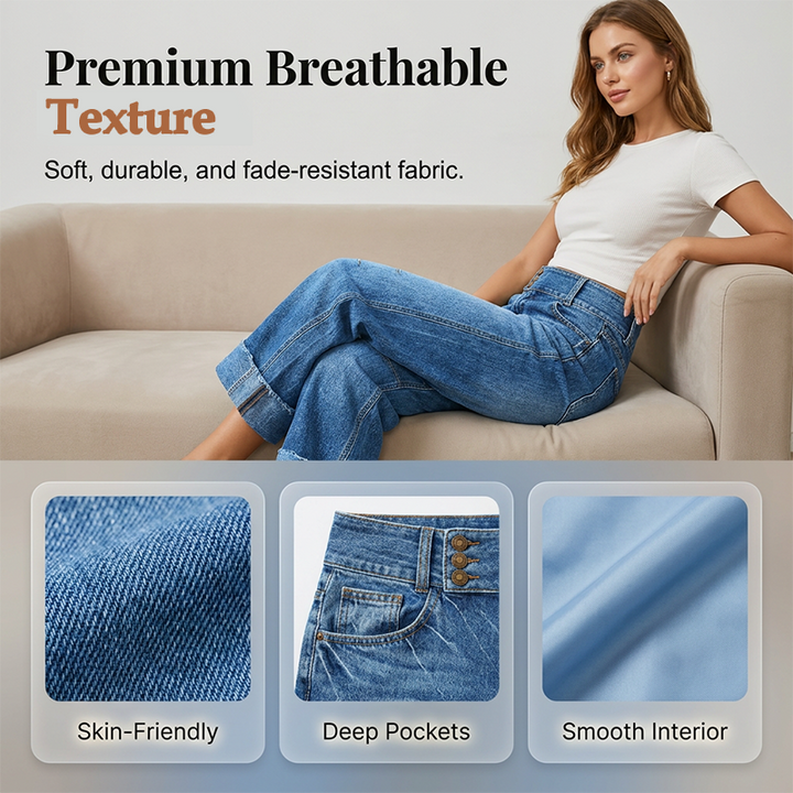 Clara | High Rise Wide Leg Cropped Jeans