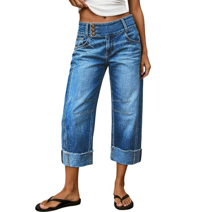 Clara | High Rise Wide Leg Cropped Jeans