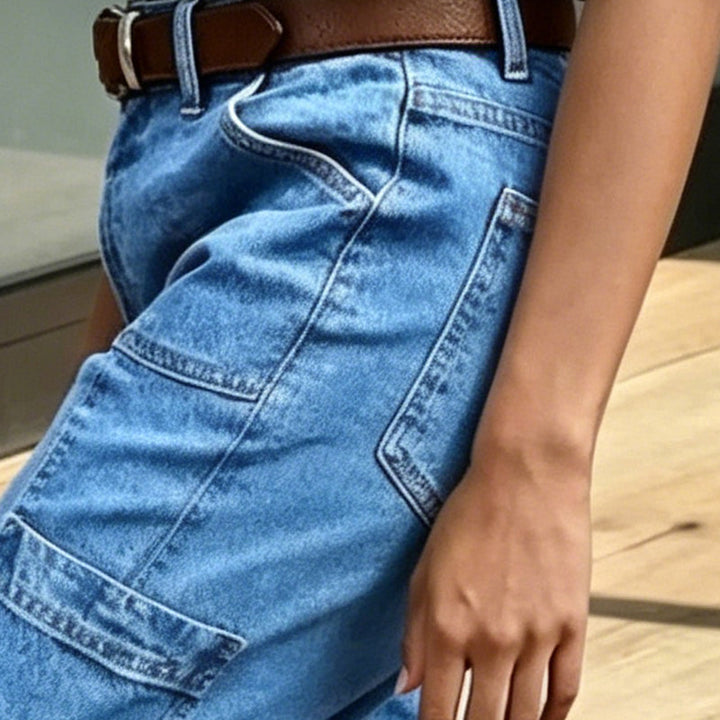 Elise | Cropped Stretch Denim Trousers