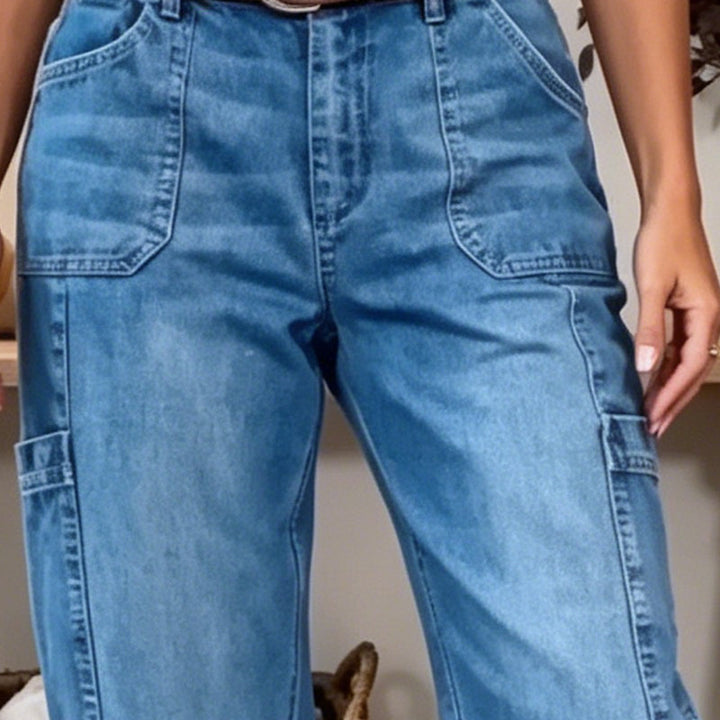 Elise | Cropped Stretch Denim Trousers